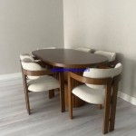 Set Meja Makan Kayu Jati Modern